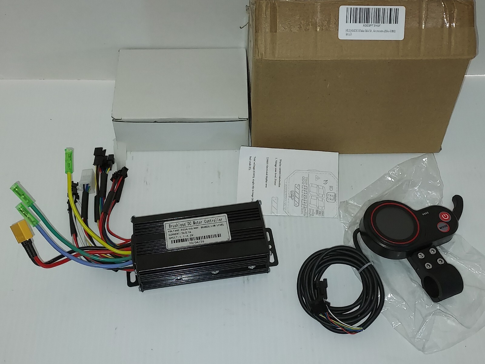 Brushless E-BIKE Speed DC Motor Controller 36V 48V LCD Round Display With Thumb