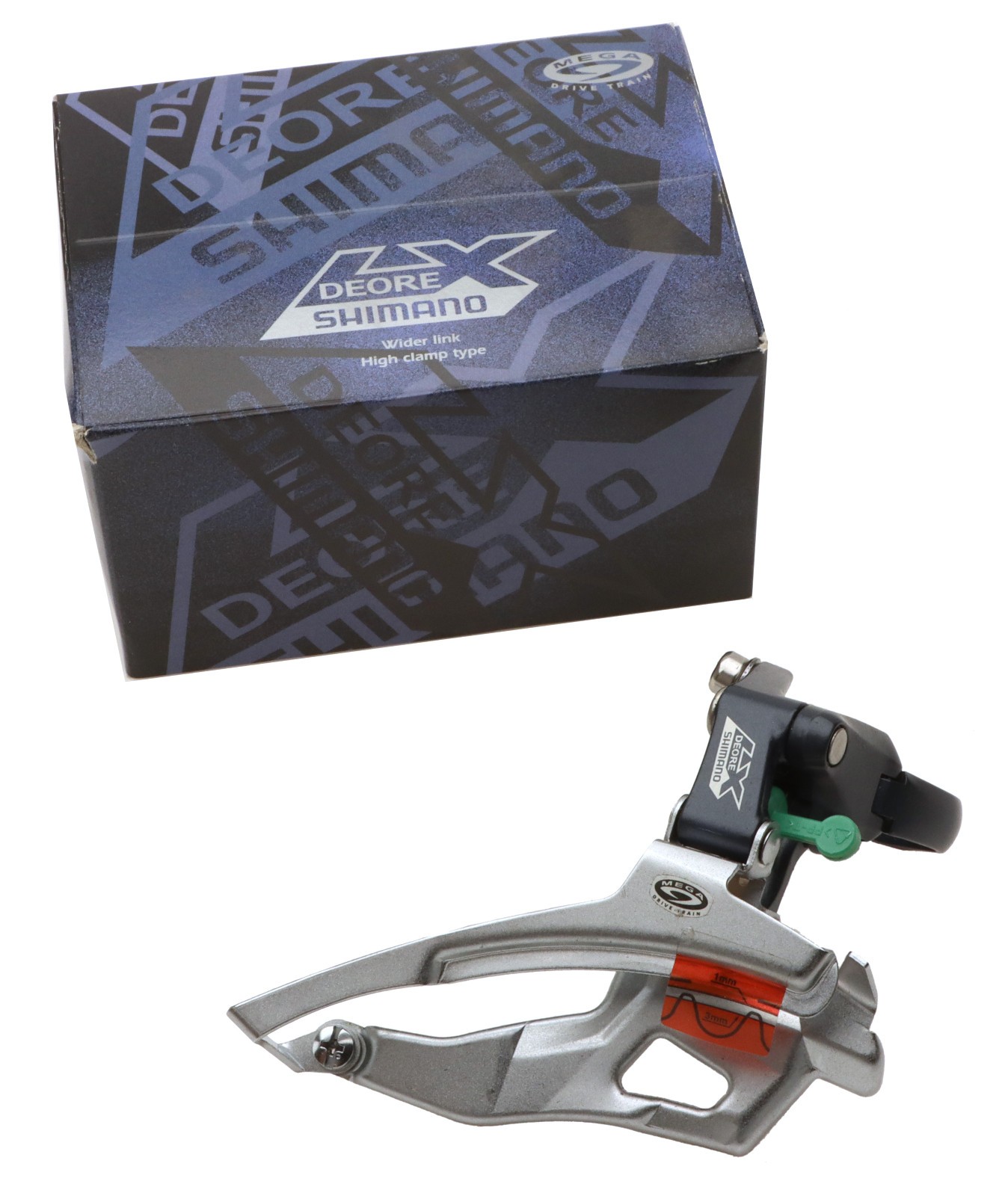 Shimano Deore LX FD-M571 DS6 Front Derailleur 3x9s Clamp 28.6 B.Pull/B.Swing NOS