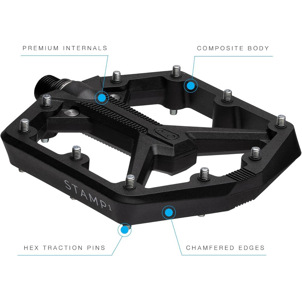 Crank Brothers Stamp 1 Gen 2 Composite Platform Pedals Large Black