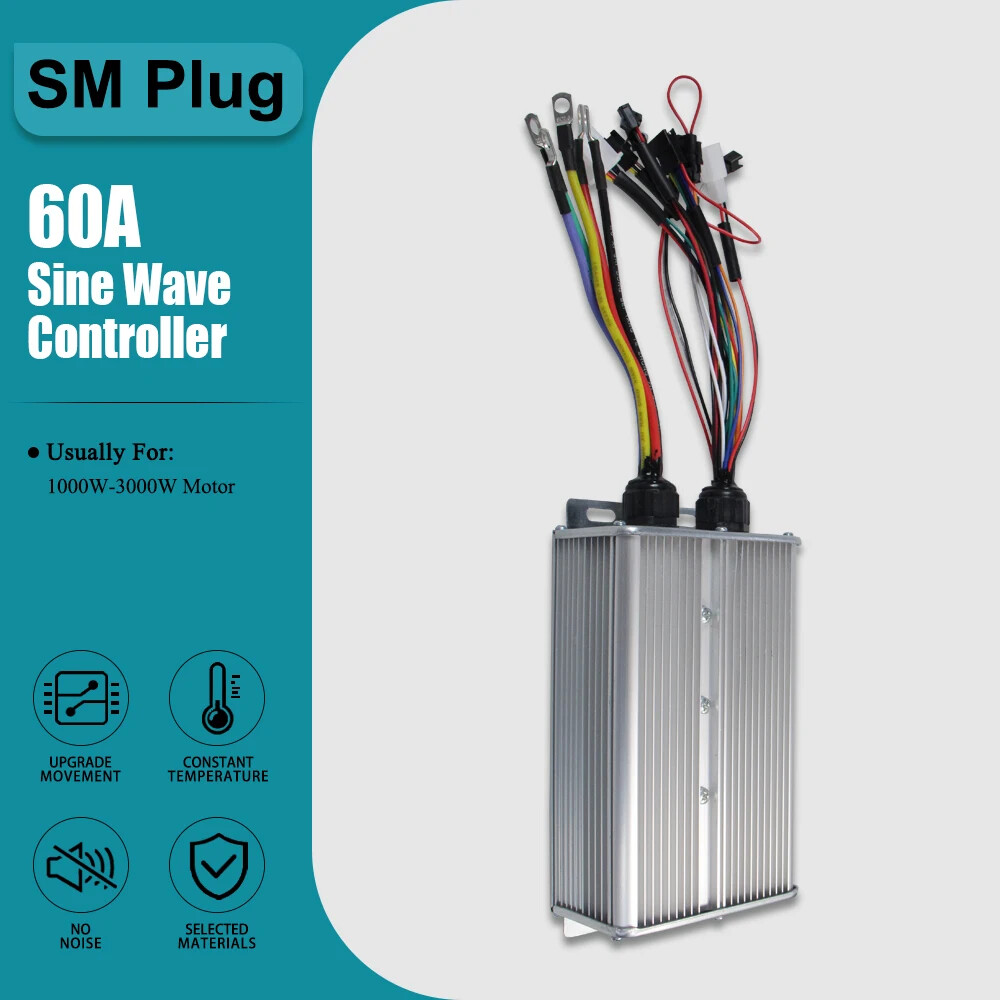 E-Bike Three-Mode Sine Wave Controller SM/WP Plug 36V 48V 17A 26A 30A 40A 60A