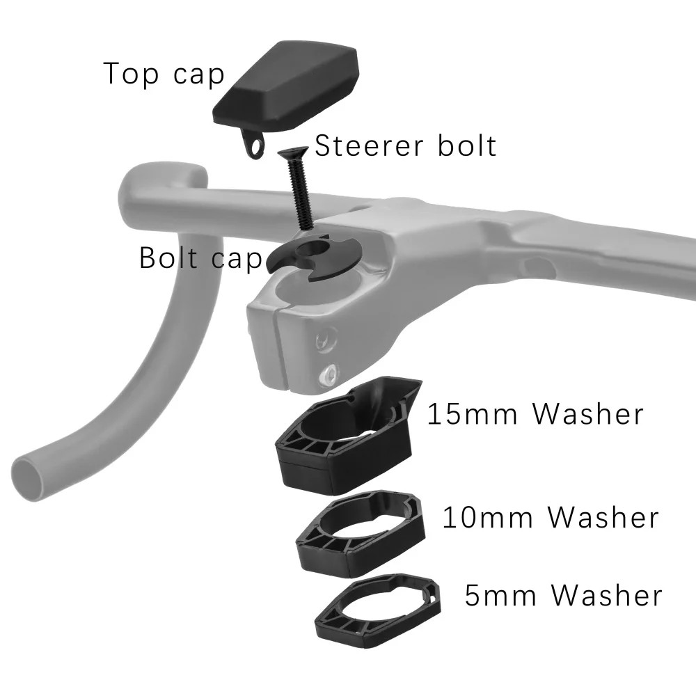 Road Bike Carbon Integrated Handlebar 28.6/31.8mm with Spacers Internal Cables
