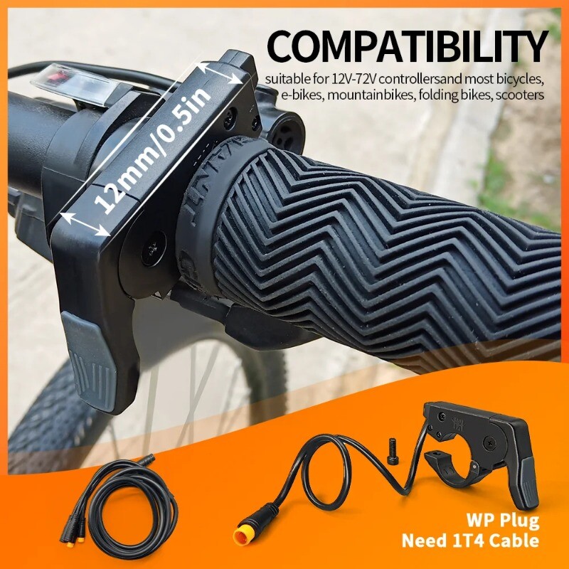 Ebike Thumb Throttle Quick Disassembly Left/Right Hand Finger Throttle 24/36/48V