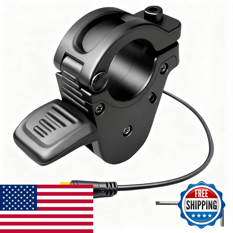 Swrxearn Ebike Thumb Throttle12V/24V/36V/48V/52V/60V/72V 3-Pin M8 Waterproof