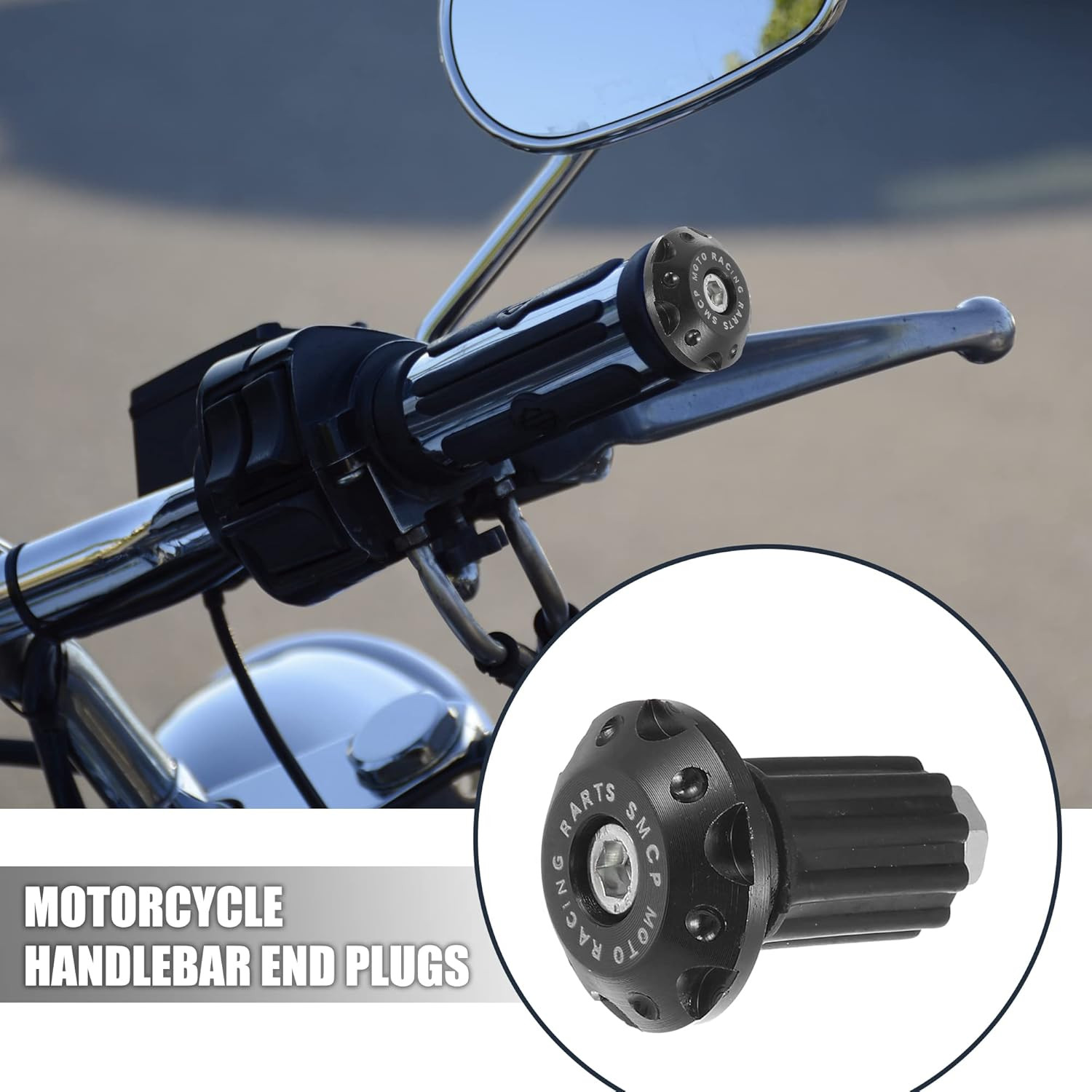 X AUTOHAUX 1 Pair 7/8″ 22Mm Motorcycle Hand Grips Handlebar End Slider Caps Plug