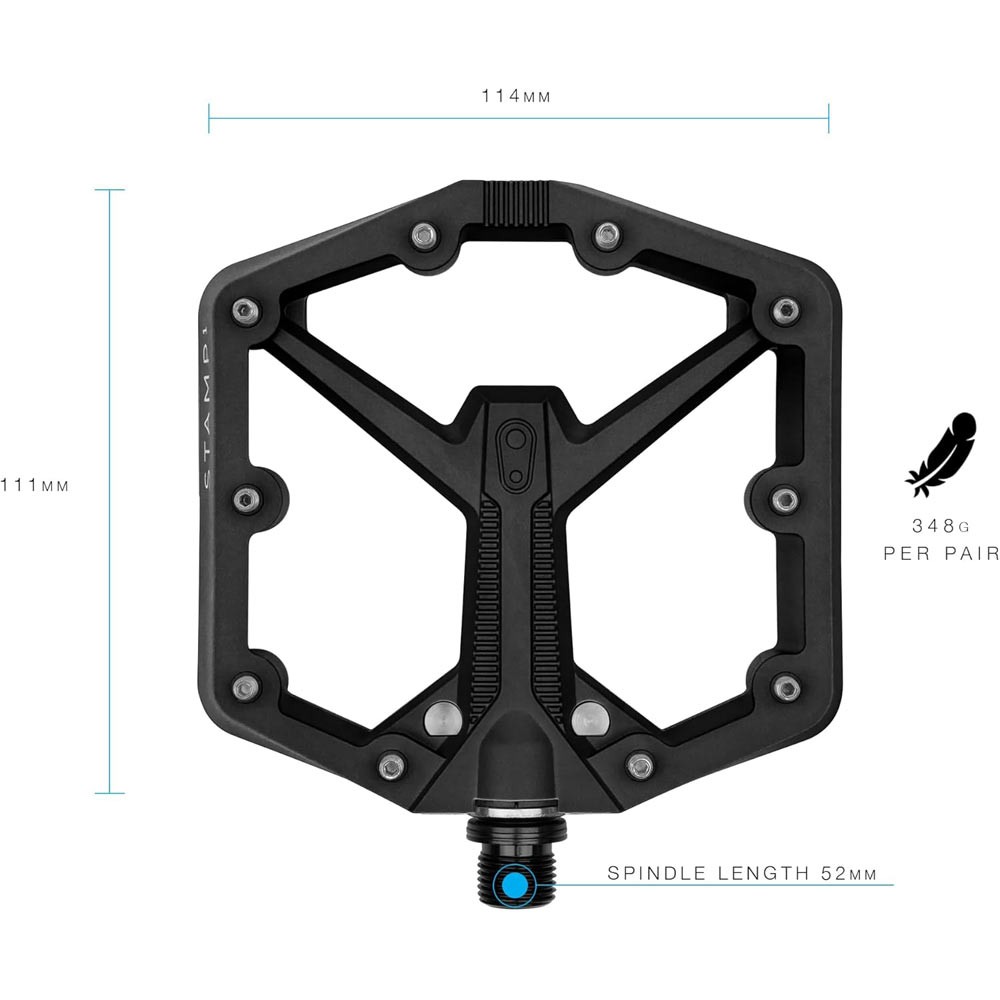 Crank Brothers Stamp 1 Gen 2 Composite Platform Pedals Large Black