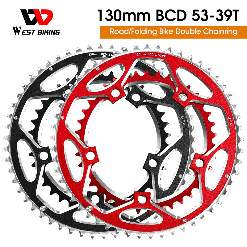 WEST BIKING Road Bike Chainring 130BCD 39/53T Tooth Plate for 8/9/10/11 Speed