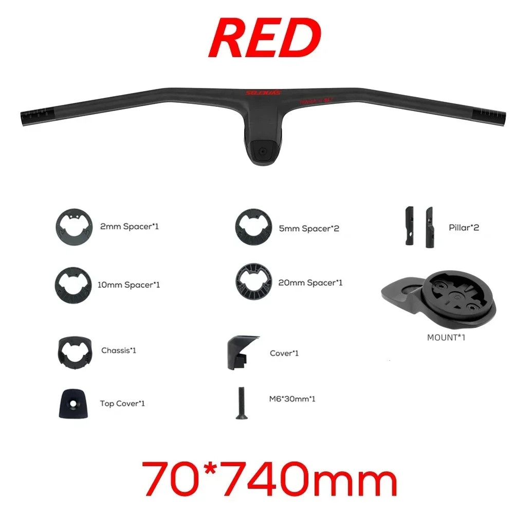 740MM -20 Degrees Full Carbon Fiber Integrated Cockpit MTB Handlebar with Stem