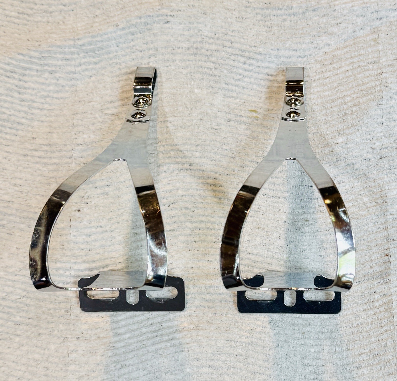 Vintage Christophe Steel Toe Clips, Large Chrome/Silver, Bike NOS New