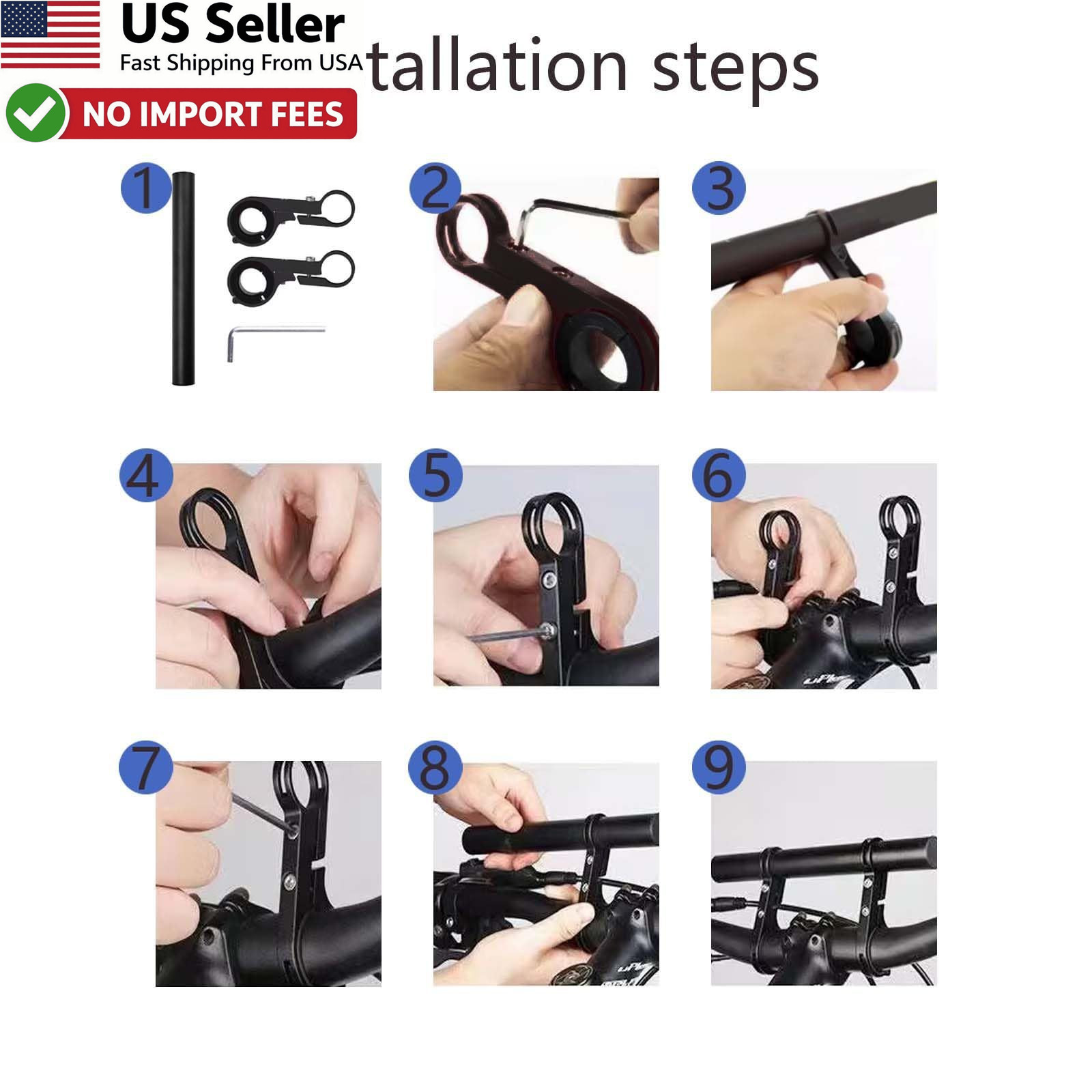 Bicycle Handlebar Extender Aluminum Alloy 11 8 In Bracket Extension Phone GPS