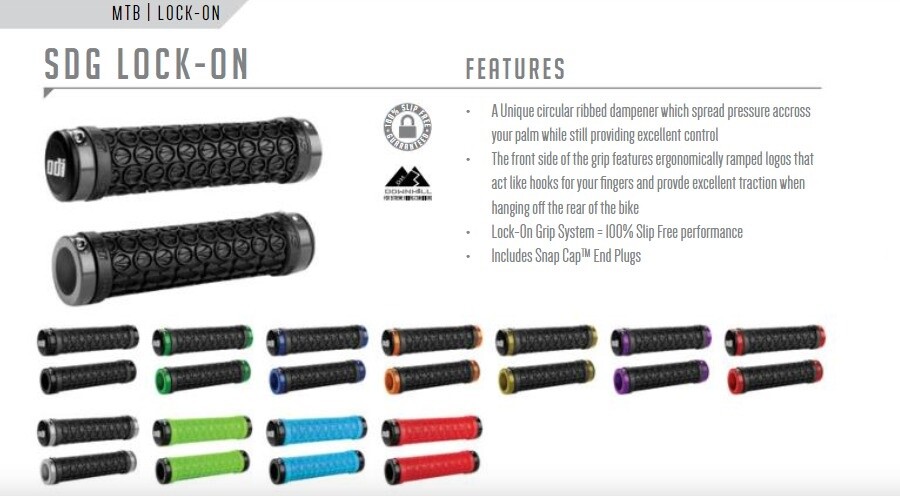 ODI SDG LOCK-ON BONUS MTB GRIPS PACK WITH CLAMPS 130MM NEW