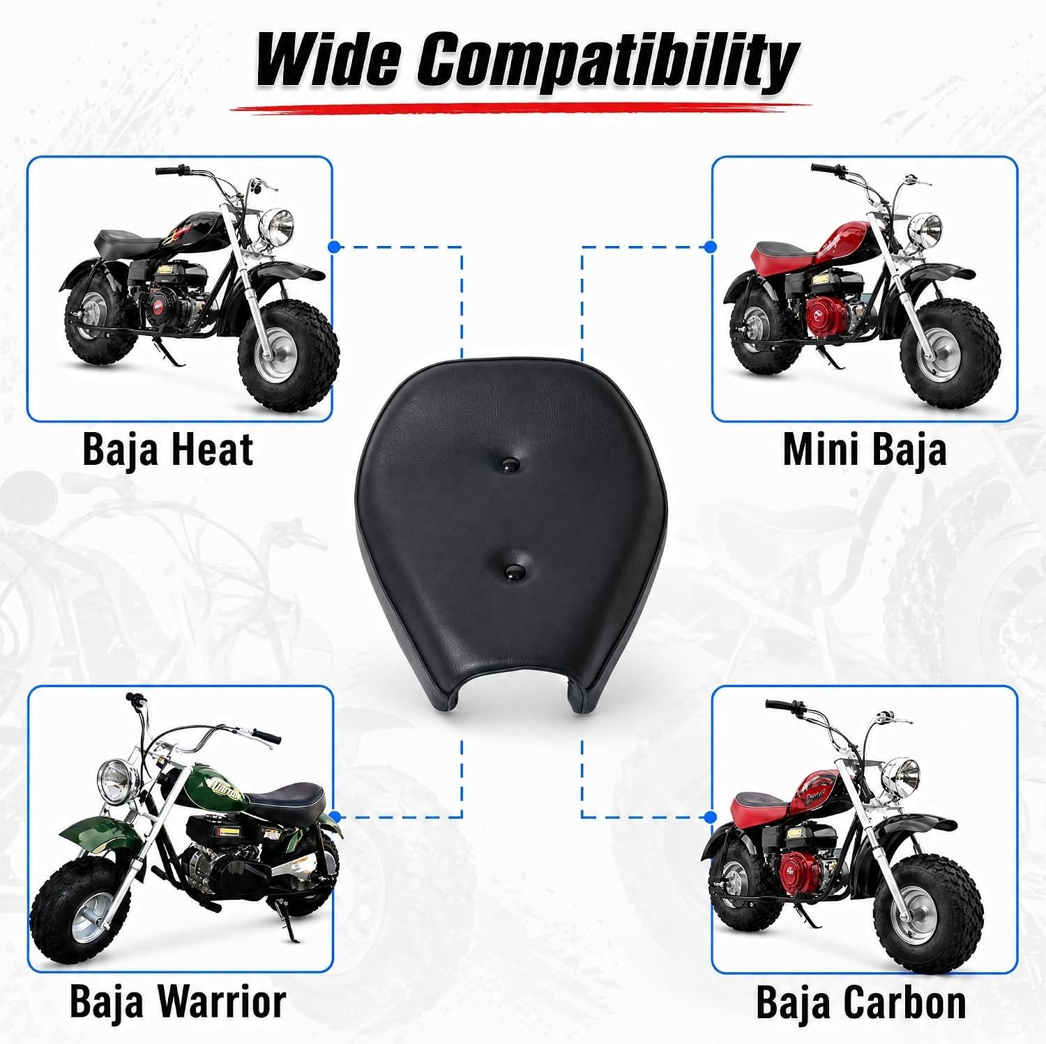 Durable 15 Inches Black Seat for Baja Warrior WR65 & Mini Bikes – Ride Smoothly