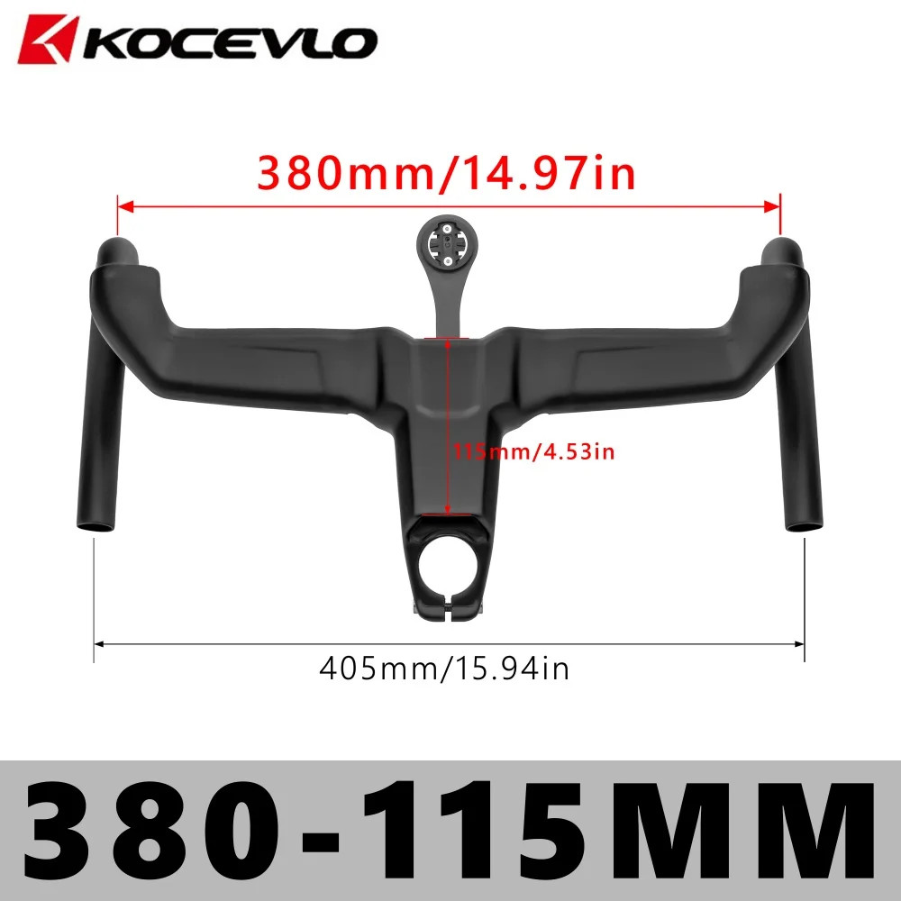 Road Bike Carbon Integrated Handlebar 28.6/31.8mm with Spacers Internal Cables