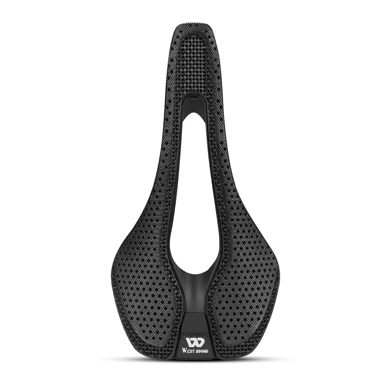 WEST BIKING Carbon Fiber 3D Printed Saddle Road Bike Bicycle Hollow Cushion 185g