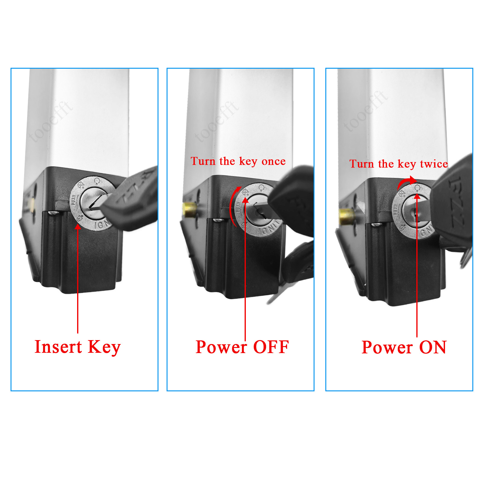 tooefft 48V 10.4Ah 14Ah E-bike Battery Packs Electric Bicycle for Samebike