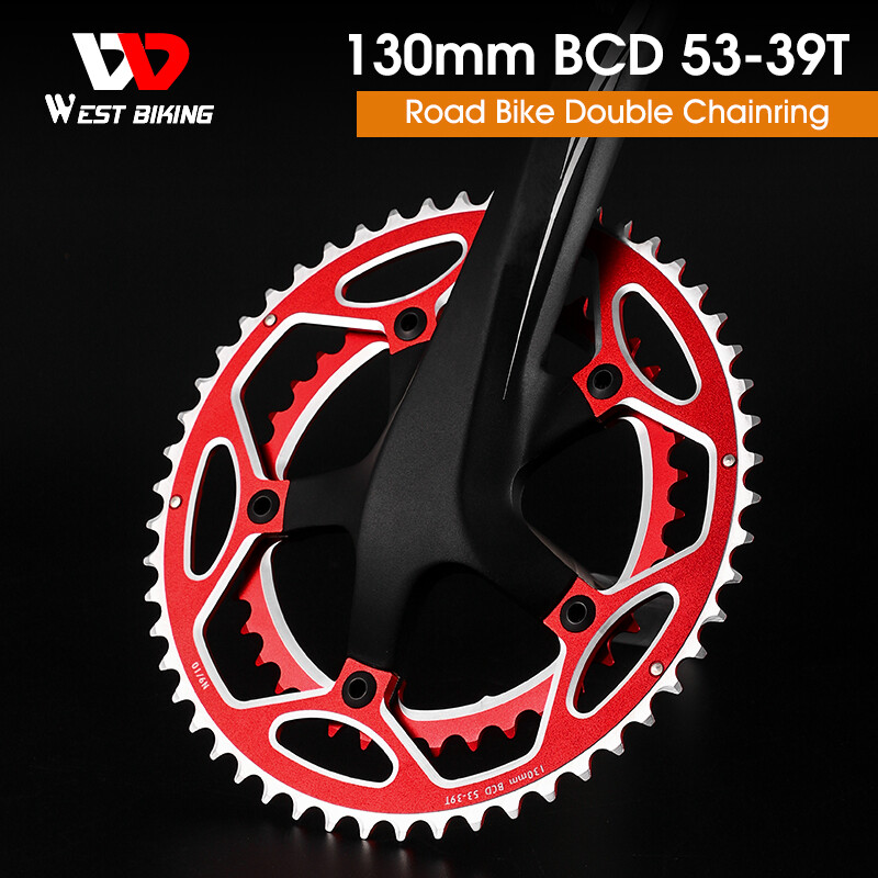 WEST BIKING Road Bike Chainring 130BCD 39/53T Tooth Plate for 8/9/10/11 Speed