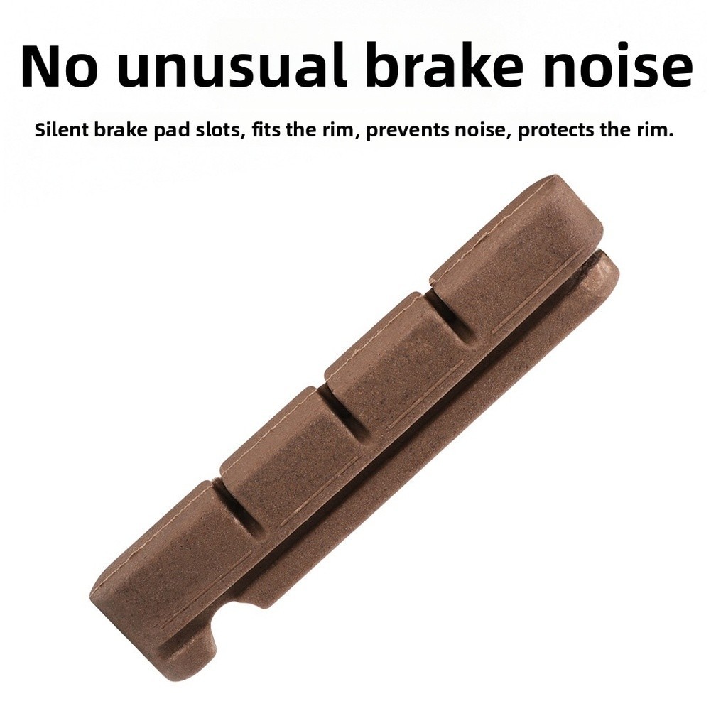 Carbon Fiber Road Bike Brake Pads for Rim Brake V Brake with Mixed Rubber Resin