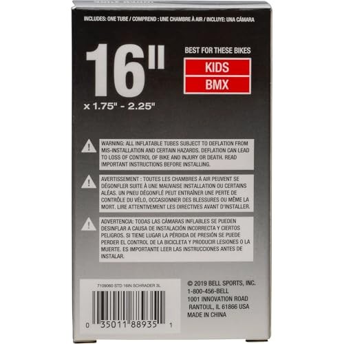 16-Inch Universal Inner Tube, 16″x1.75-2.25″ Schrader