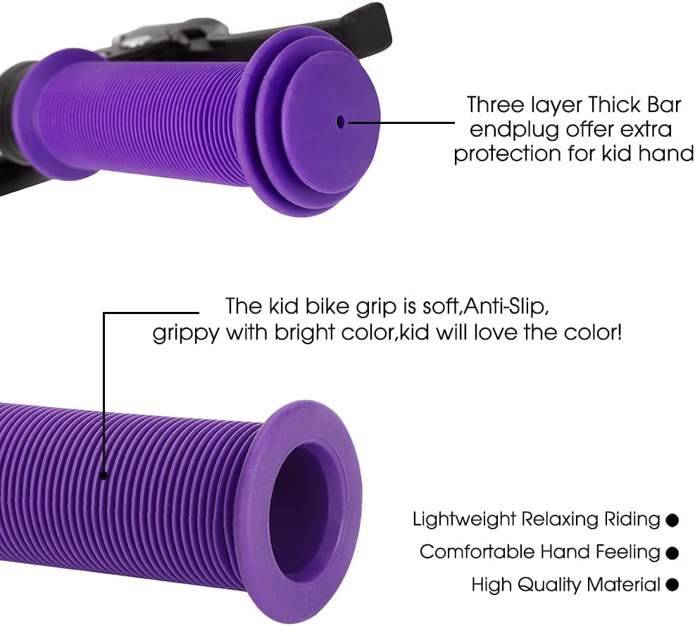 Kids Bike Grips – 105mm Bicycle Handlebar Grips With Mushroom Pattern for Bikes,