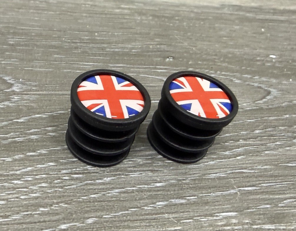 British Flag Bicycle Bike Handlebar Bar End Plugs Union Jack