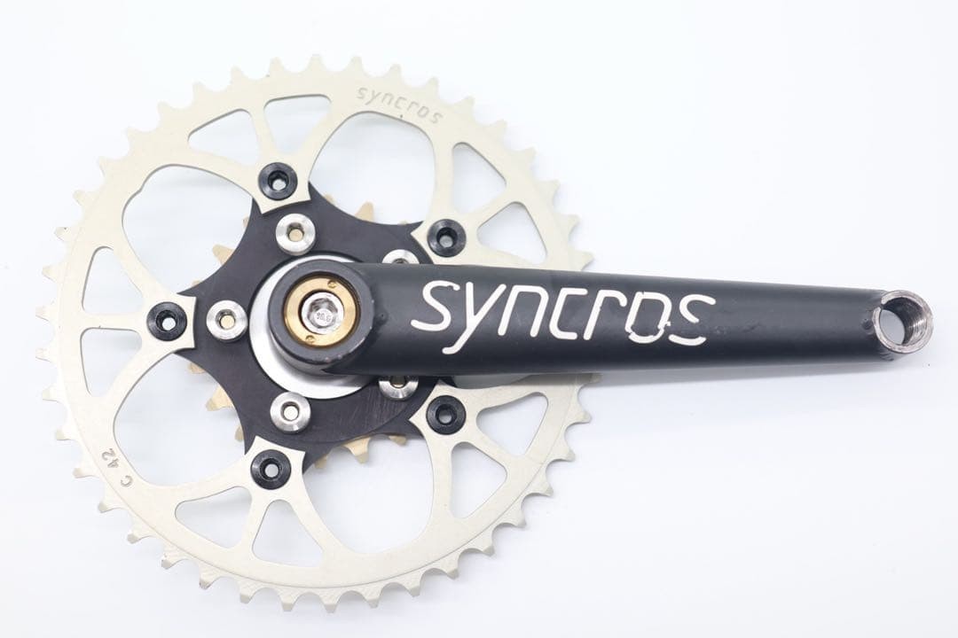SYNCROS Revolution MTB Crankset Chromoly Crank Arm Bicycle Chainring Black Used