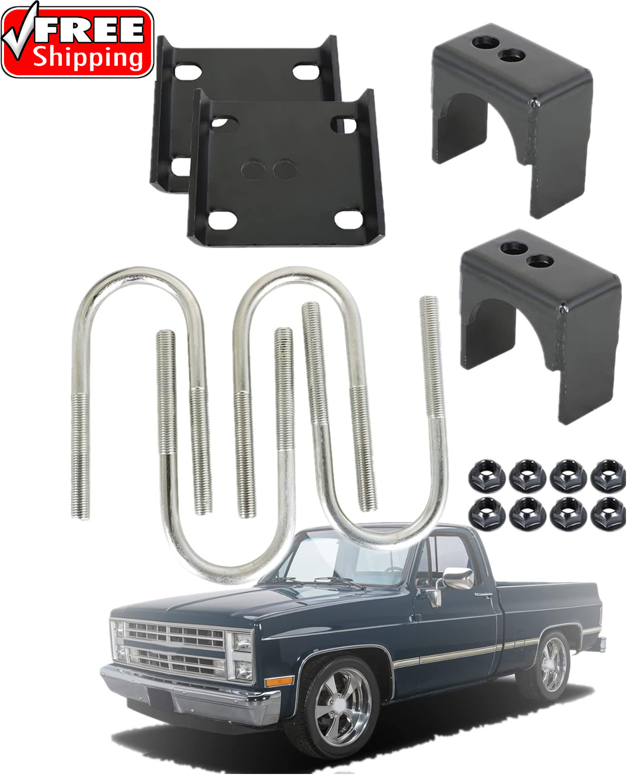Rear Axle Flip Kit 5 Inch Drop Replacement for 1973-1987 C1500 C10 C15 Pickup
