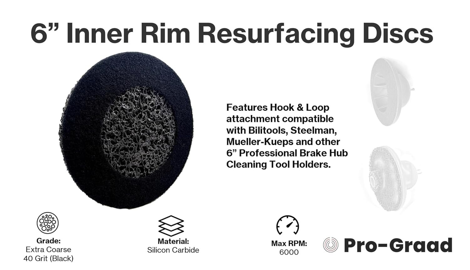 Pro-Graad 433 508 6 inch Replacement Discs for Inner Rim Cleaner, Compatible…