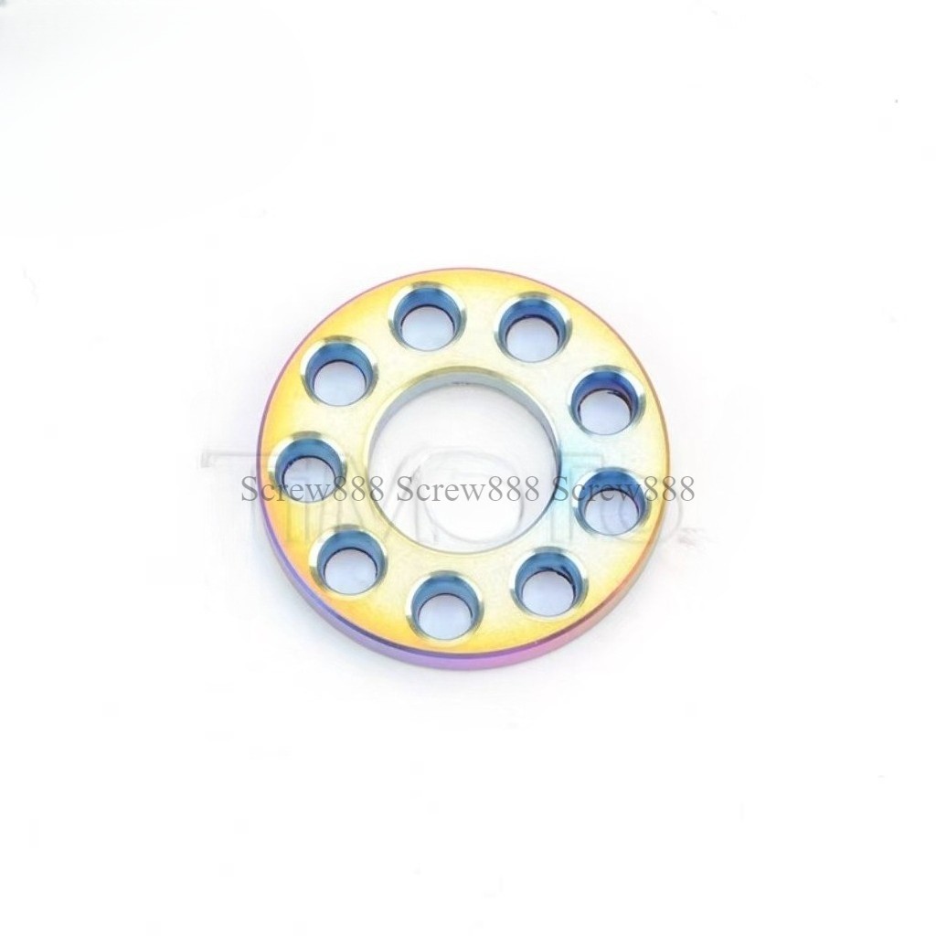 10pcs/lot Titanium Bolts Screws Washer M6M8 M10 Porous Drilled Spacer Ti Washers
