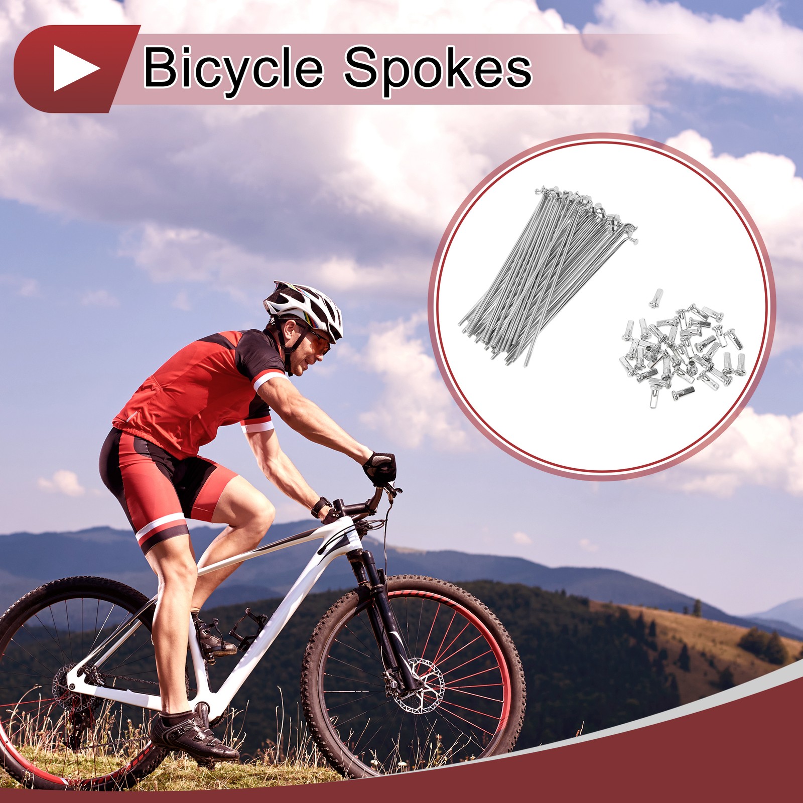36 Set Bike Spokes 12G 114mm for Silver Galvanized Steel Bike