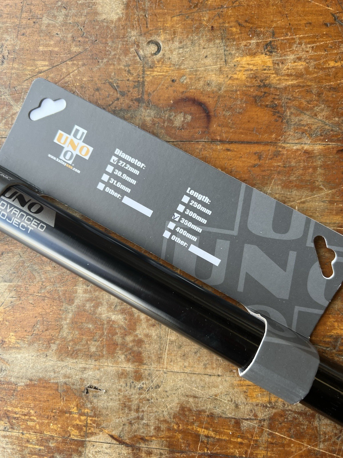 Kalloy UNO Seatpost 27.2mm x 350mm ~ Black ~ Aluminum