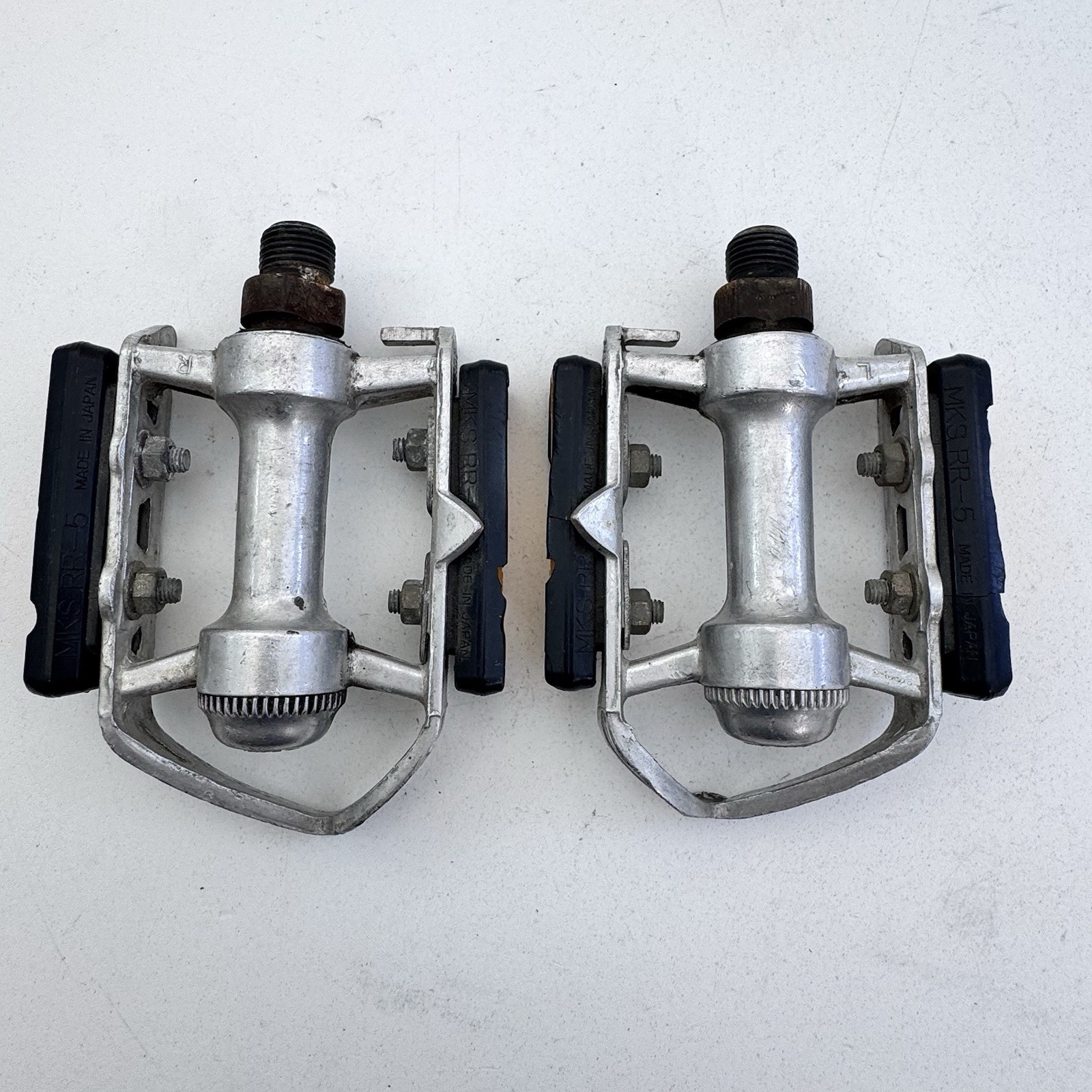 Vintage MKS Road AR-1 Pedals Quill Race Alloy 9/16 in Silver Bike Road Japan A03