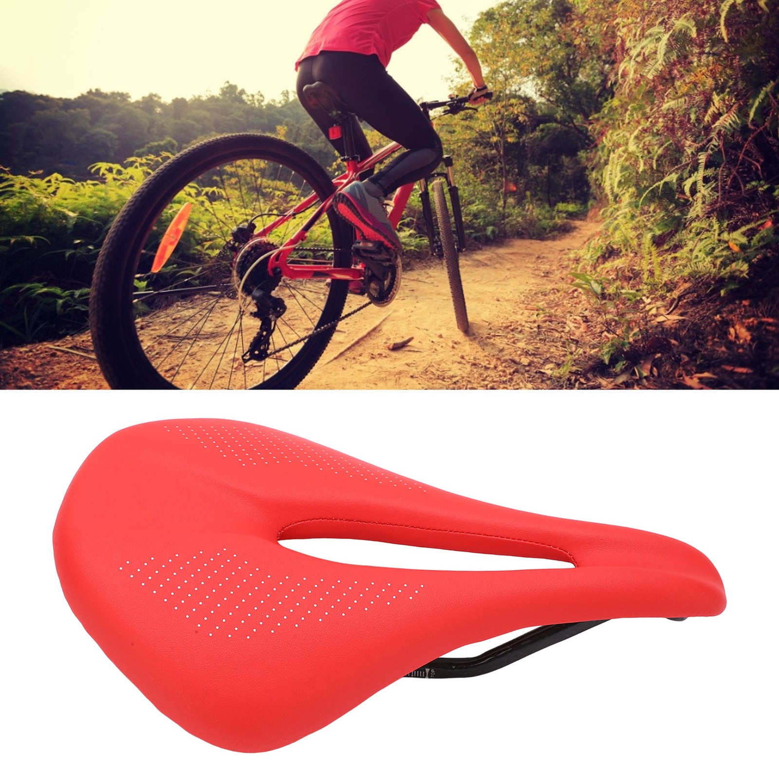 155mm Widen Carbon Fiber Leather Saddle Cushion Hollow Cycling Road Bike
