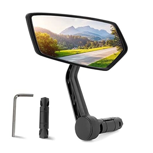Bike Mirror for 0.59-0.65″ Diameter Handlebar HD Bar End Pentagonal B Left