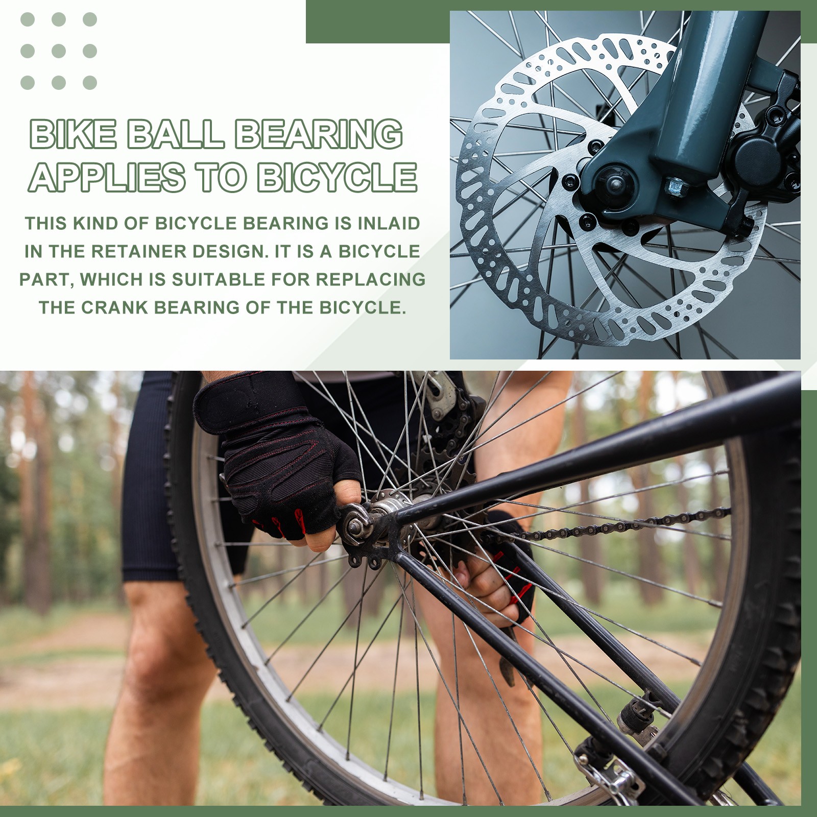 Bike Ball Bearings, Bicycle Crank Bearing #5, 3/16″ x 20 Balls 8 Pack Silver