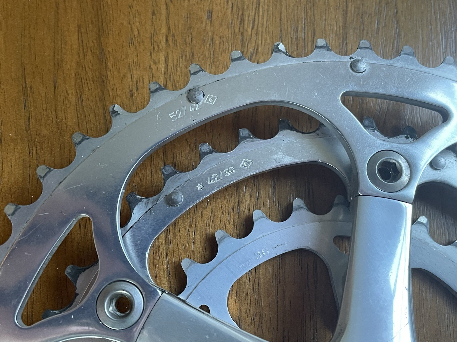 Vintage Campagnolo Racing T Crankset 170mm 52/42/30 + BSA Bottom Bracket Triple