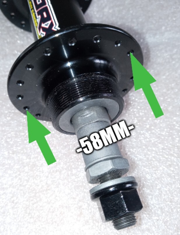 Fat bike rear hub 170mm 36H 3/8″ freewheel aluminum disc type.