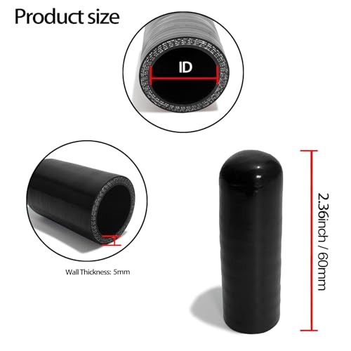 ID 5/8″ (16mm) 4-Ply Reinforced Silicone Hose Cap Length 60mm ID 16mm (5/8″)