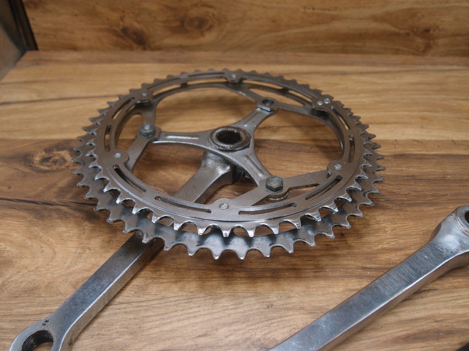 cottered crankset NERVAR made in France 52/47 T 170 mm + bottom bracket 1960’s