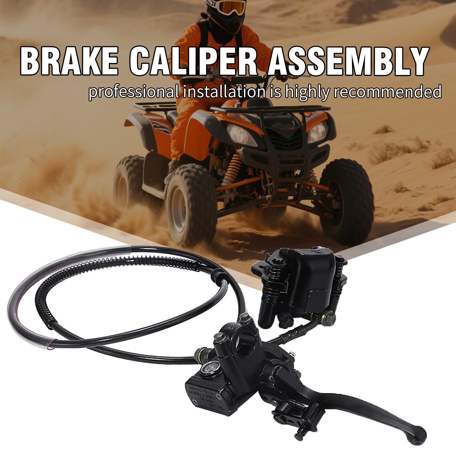 Rear Hand Hydraulic Disc Brake Master Cylinder Caliper Assembly with Brake Pa…