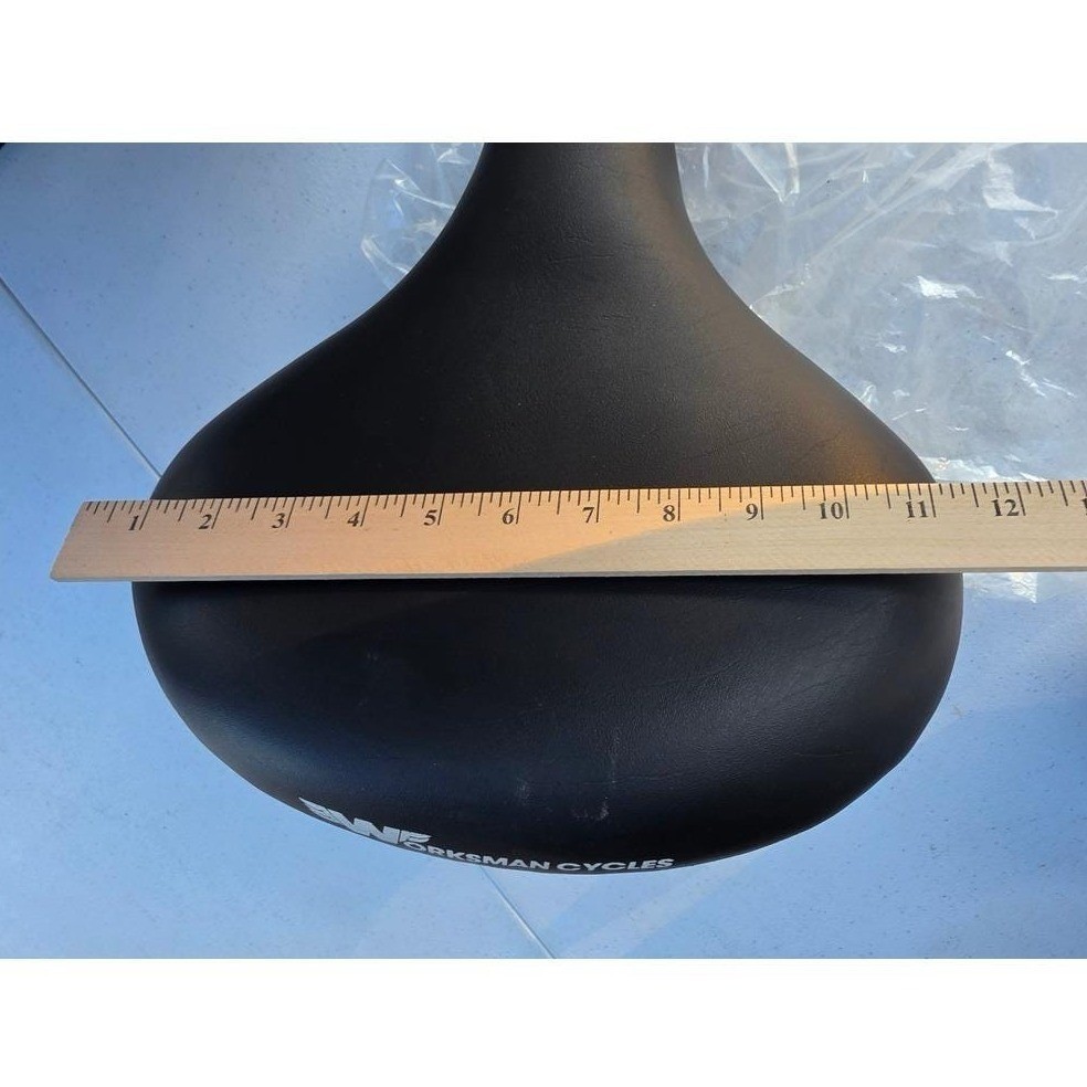 Worksman Cycles Wide Cruiser Bike Saddle Black Dual Spring Seat Made in USA 1999
