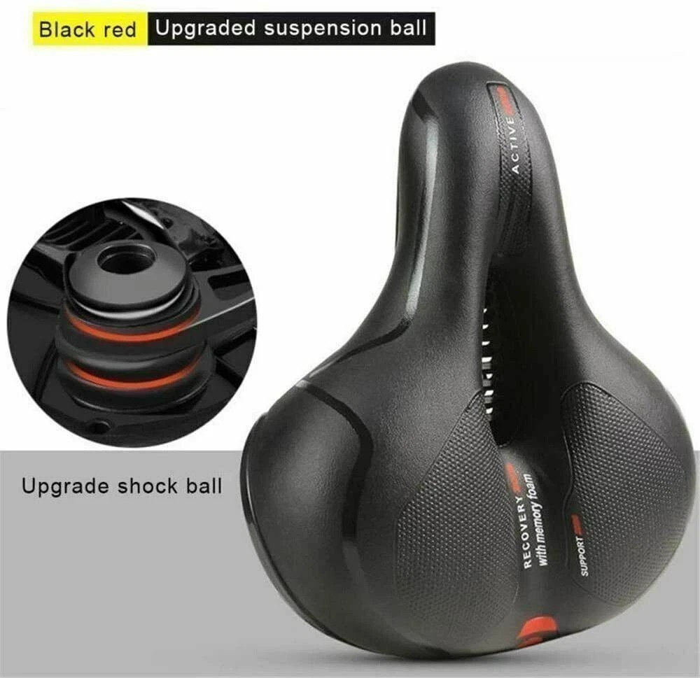 Extra Wide Big Bum Bike Bicycle Saddle Seat,Gel Cushion Sporty Soft Comfort Pad