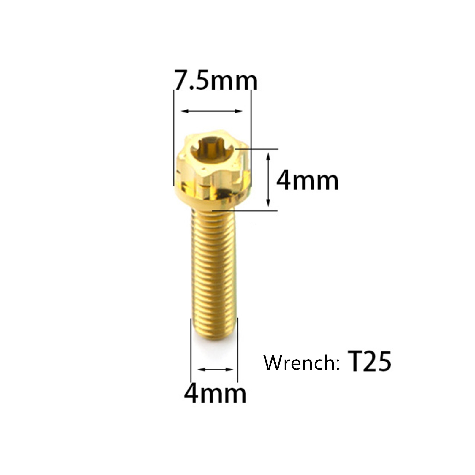 Titanium Bolt M4x10 15 20 25 30mm Flange Torx Head Screw with ‘W’ Logo Fasteners