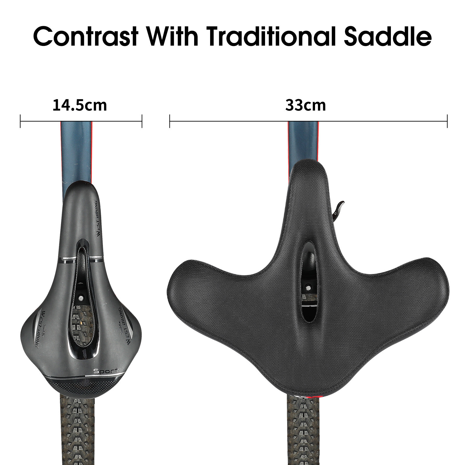 WEST BIKING Widen Ergonomic Bicycle Saddle Soft Cushion Cycling Bike Seat Saddle
