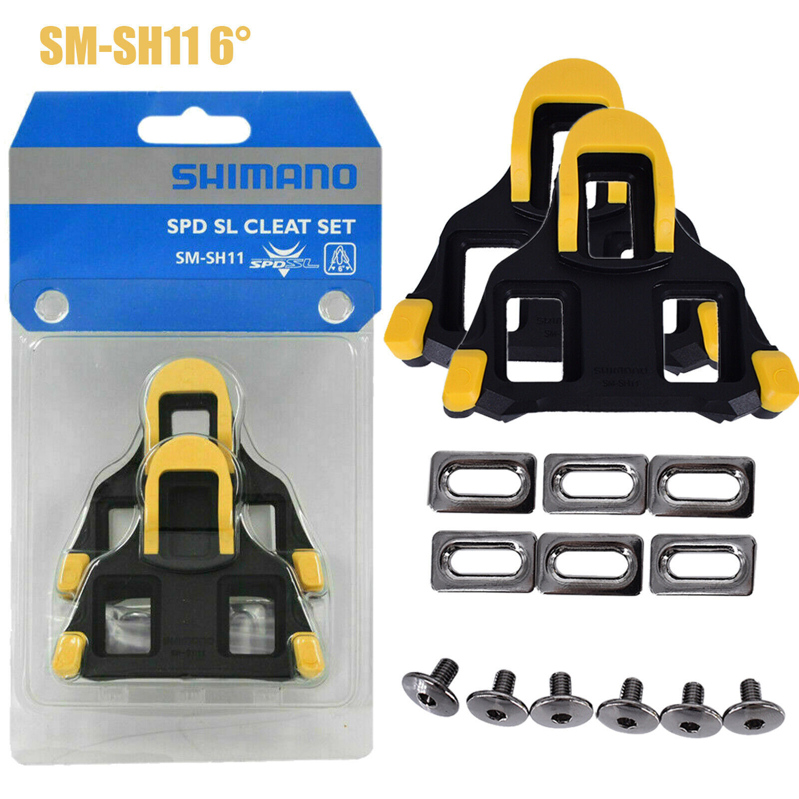 1 Pair Shimano SM-SH11 Cleat set 6 Degree Float SPD-SL Road Bike Pedal Cleats US