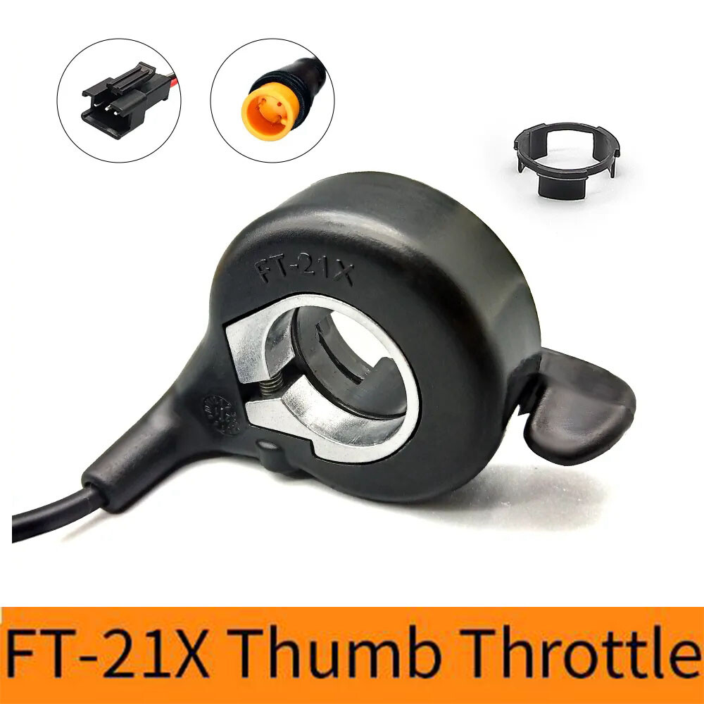 Ebike FT21X 12V 24V 36V 48V 52V 72V Speed Control Thumb Throttle WP/SM Plug