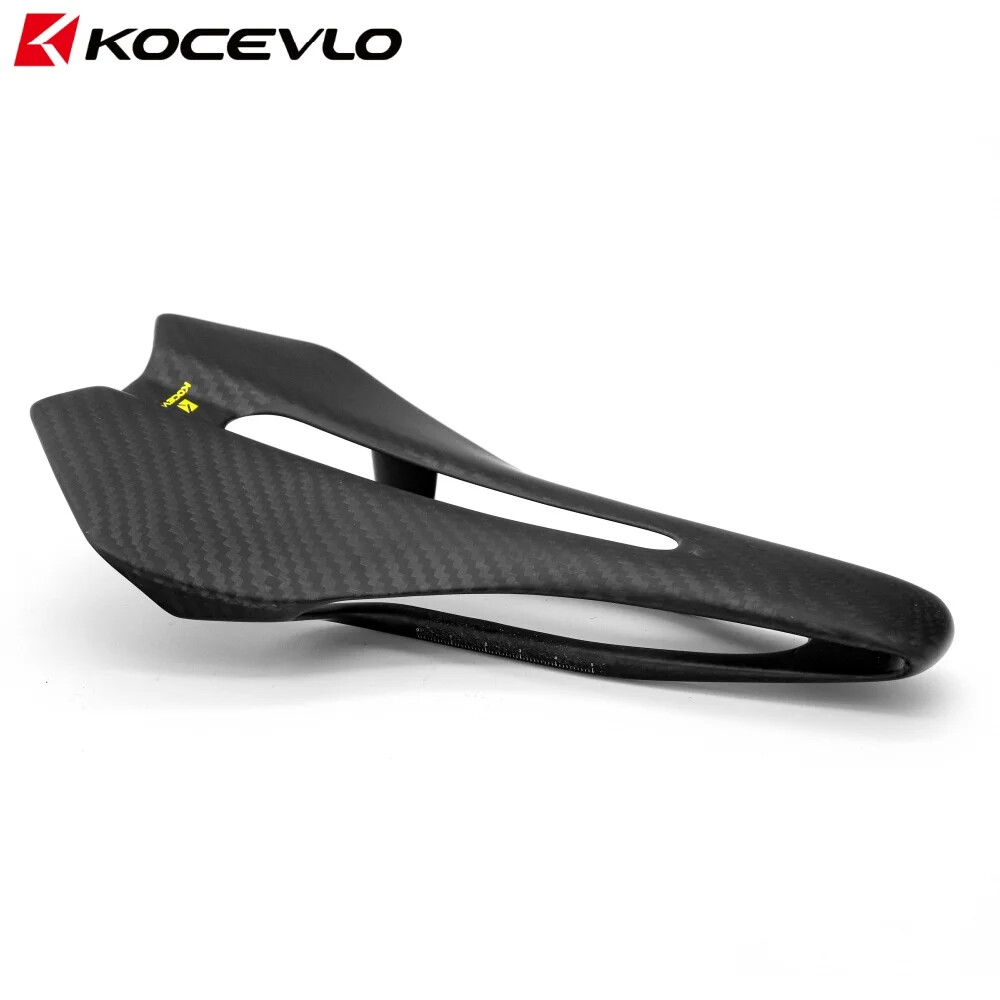 KOCEVLO Carbon Fiber Road Bike Saddle Ultralight 90g Integrated Seat Cushion