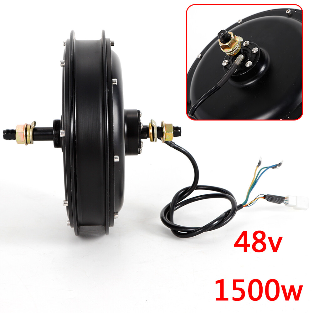 1500W 48V Brushless Gearless Rear Hub Motor 55Nm 20–28in 135mm 36H
