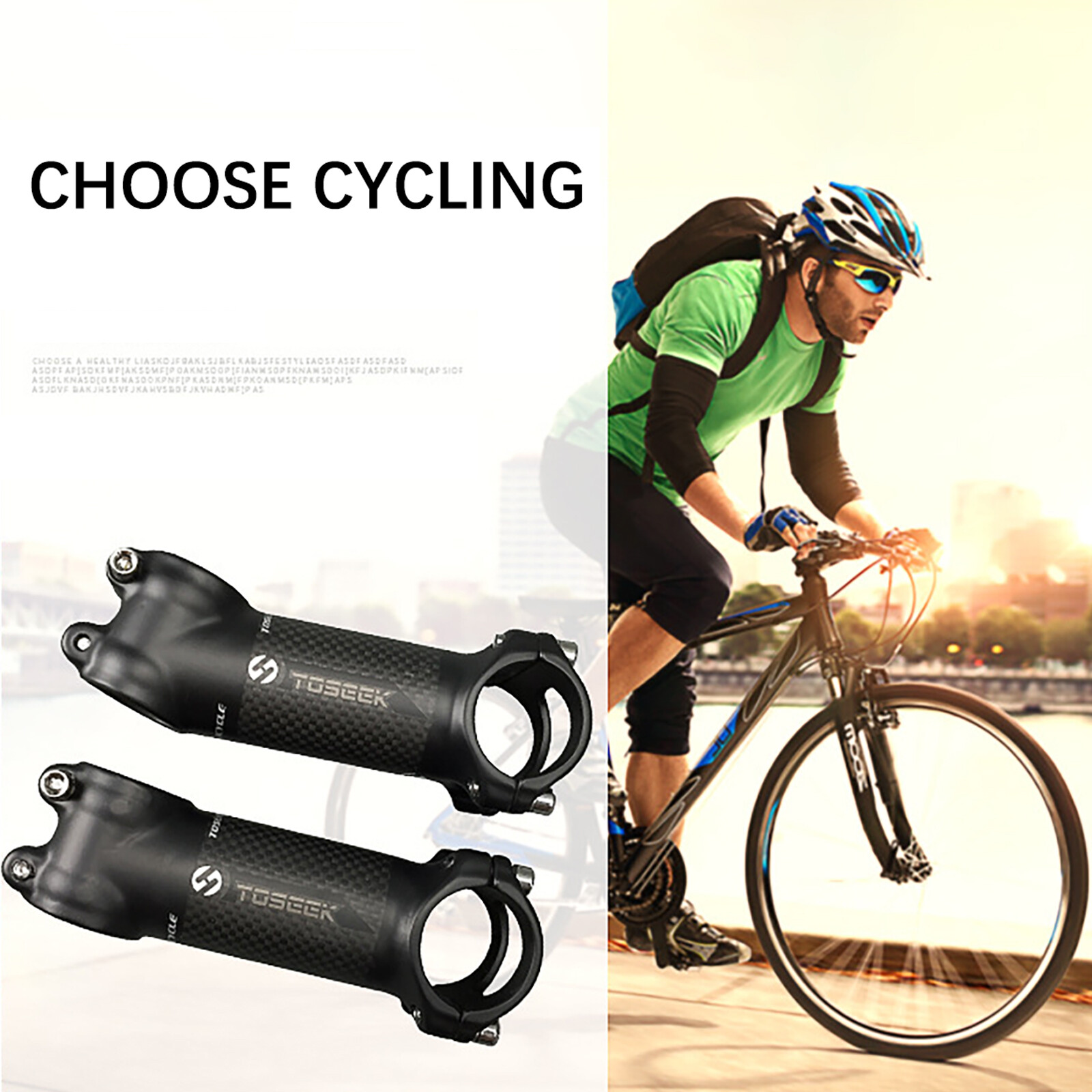 Carbon Fiber Bicycle Stem MTB Cycling Aluminum Road Bike Handlebar Stem 6°/17°