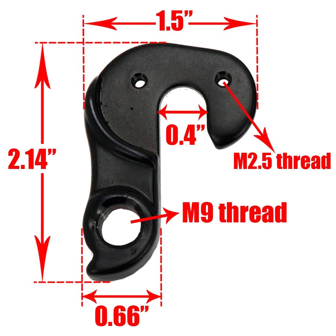 2 Pcs Universal Bicycle Bike Derailleur Hanger Frame Gear Tail Hook, Black