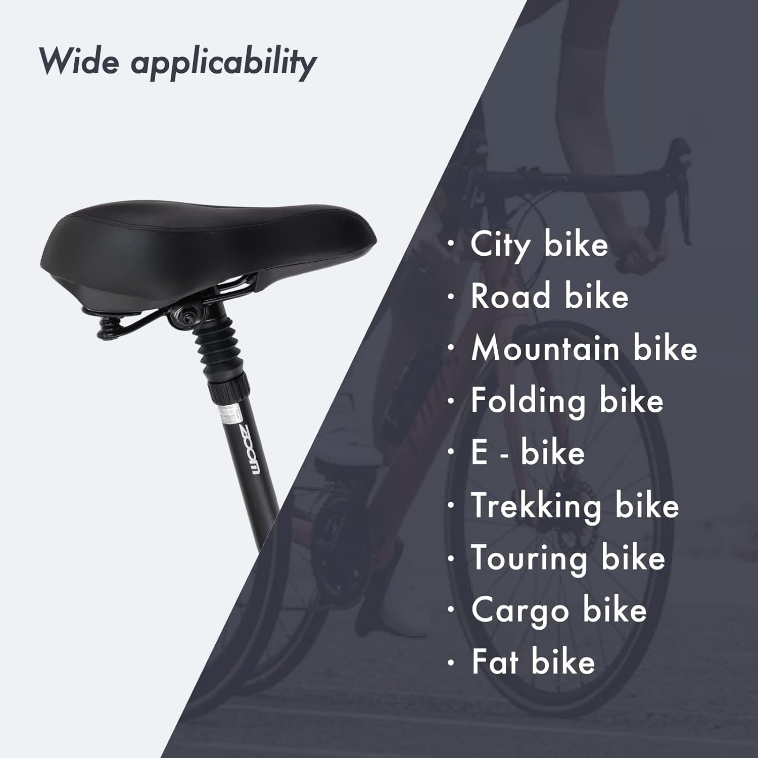DJC Suspension Seatpost Shock Absorbing Bike Seat Post Adjustable Rebound 40Mm T