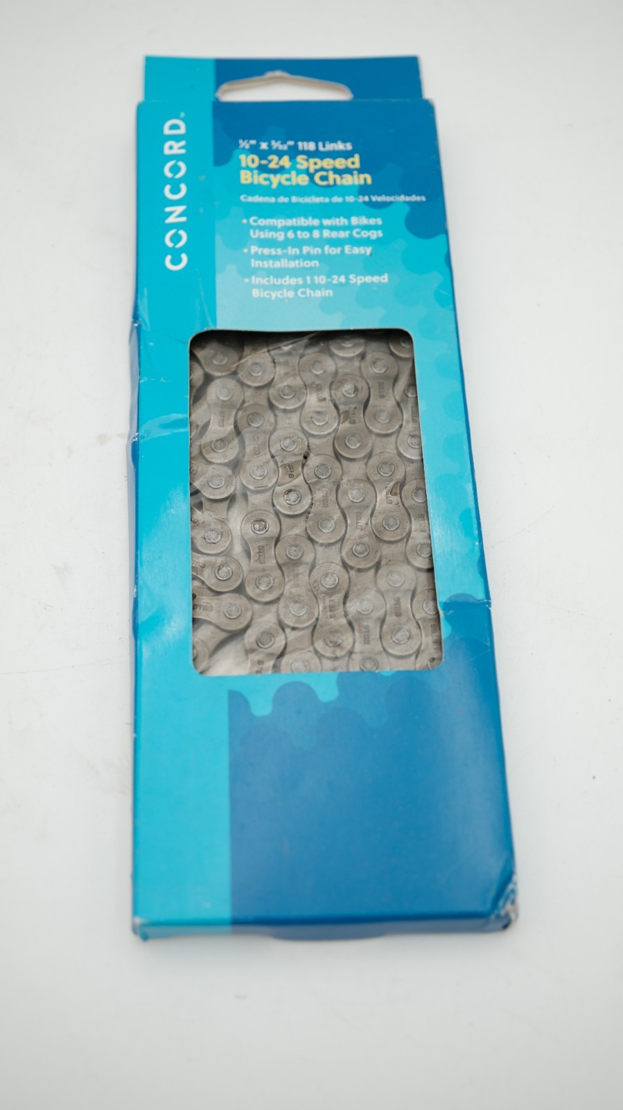 Concord ( Walmart Brand) 10-24 speed bicycle chain 1/2″ x 3/32″ 118 Links